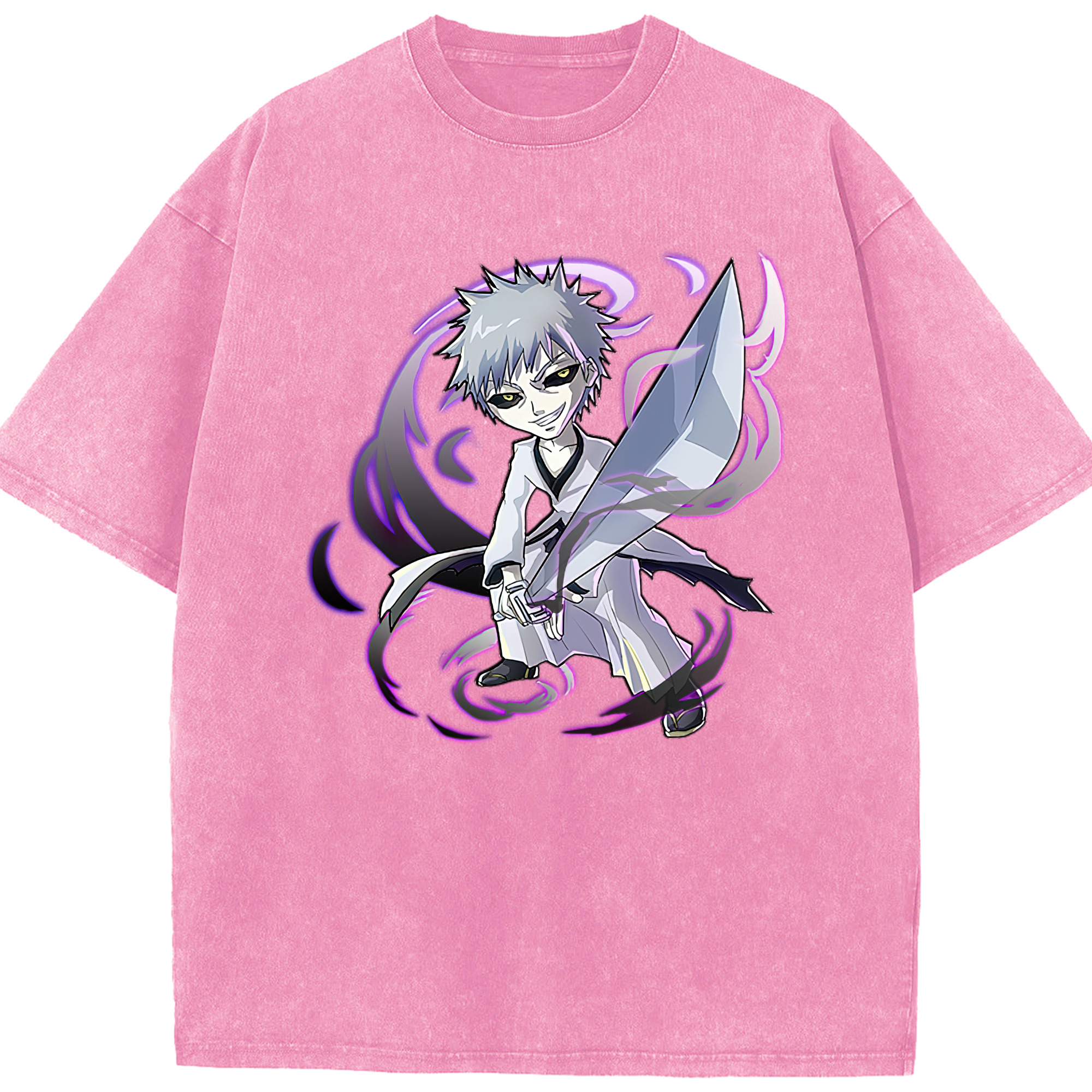 （画像用） ブリーチ 黒崎一護（くろさき いちご）BLEACH Kurosaki Ichigo 綿100% ヴィンテージ風 半袖Tシャツ（フロントプリント）